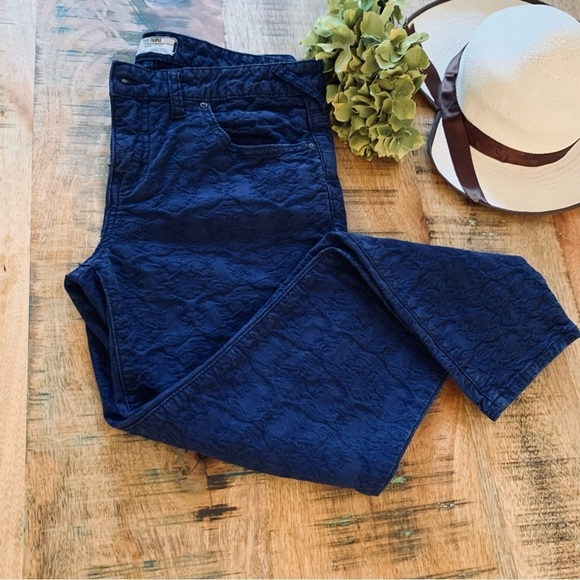 Free People Woman’s Blue Textured Stretch Printed Skinny Jeans Pants Size 30 - Picture 8 of 16